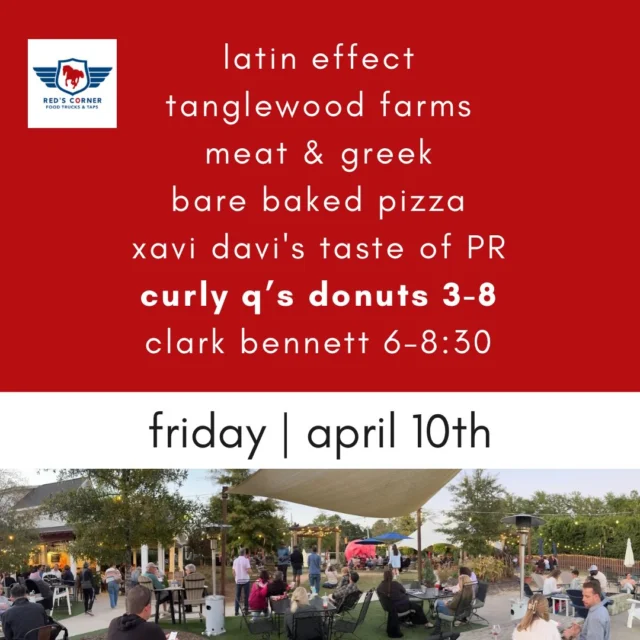 🍩 Friday feel good line up! We will welcome Curly Q’s Donuts for the first time this afternoon as well!