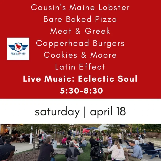 ❤️All lined up for a Sunshine Saturday! We can’t wait to share the day with you at Red’s!