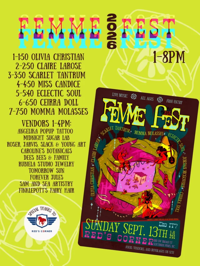 ♥️ Tomorrow is a super special day for everyone to come share and celebrate women at Red’s! Join us for Femme Fest! We’ll showcase: Women run food trucks, Women musicians, Women artisans, and Women Market Vendors! Everyone should feel welcome to come celebrate and jam with us all day! 🎶 

@moorefemmefest