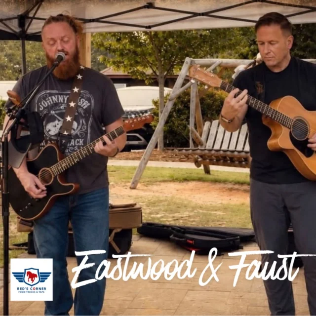 🎶 Tunes are tuned in! Eastwood & Faust are live tonight! It’s a great night to be at Red’s!